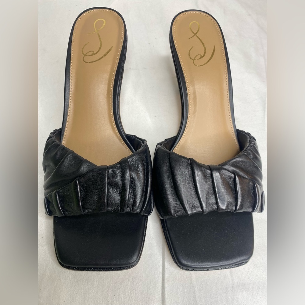 Sam Eldeman Kittie Black Leather Dress Mules 9M - Picture 8 of 9